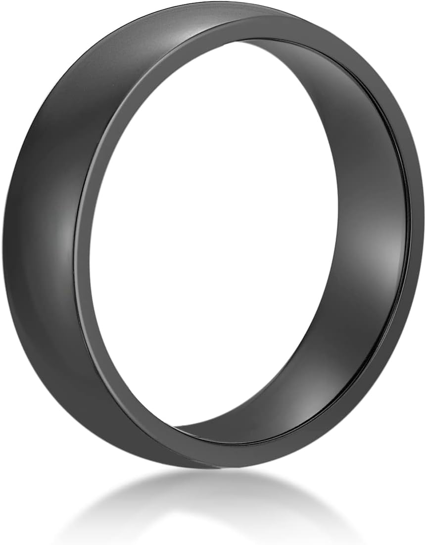 Metro Jewelry Black Zirconium Classic Band Ring for Men
